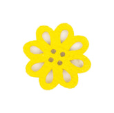 Natuurlijke Gele Houten Bloemknoop - 20x21 mm Knopen KNP00099